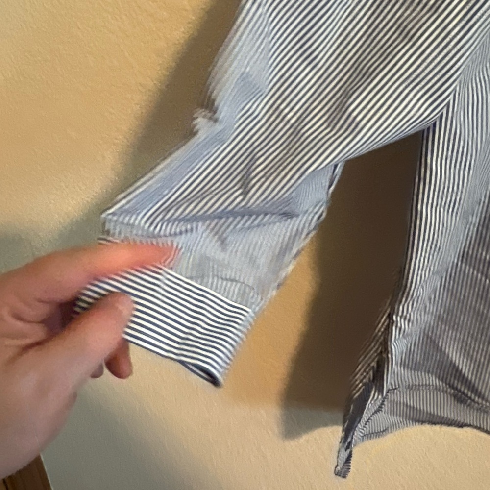 Zac and Rachel Blue Striped Button Down Shirt Size Large - Picture 5 of 11